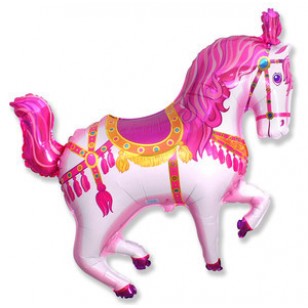 Pink Circus/Carousel Pony Supershape Balloon